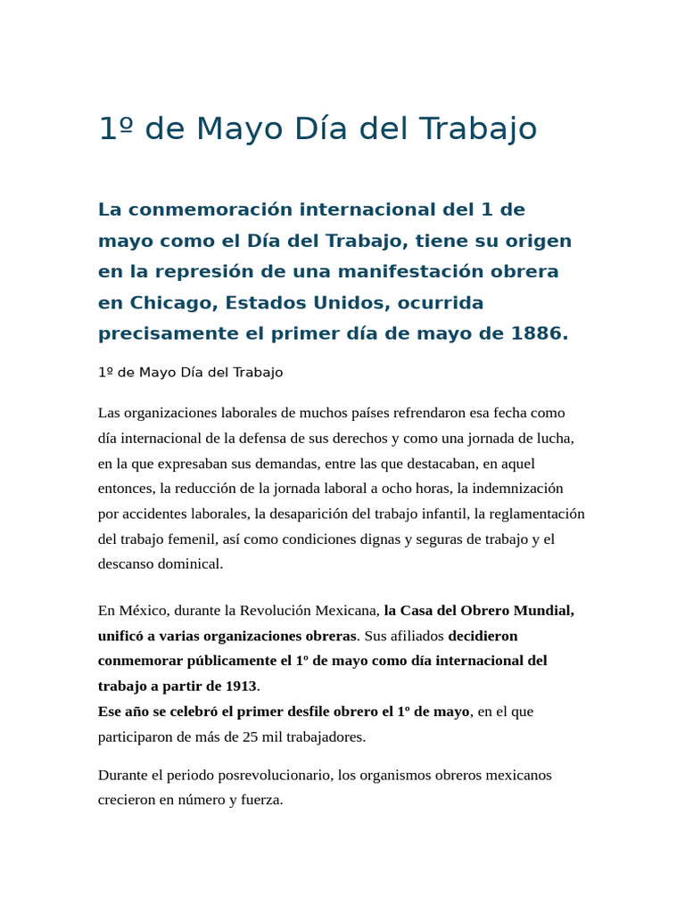 1 de Mayo | PDF | Salario mínimo | Derecho laboral