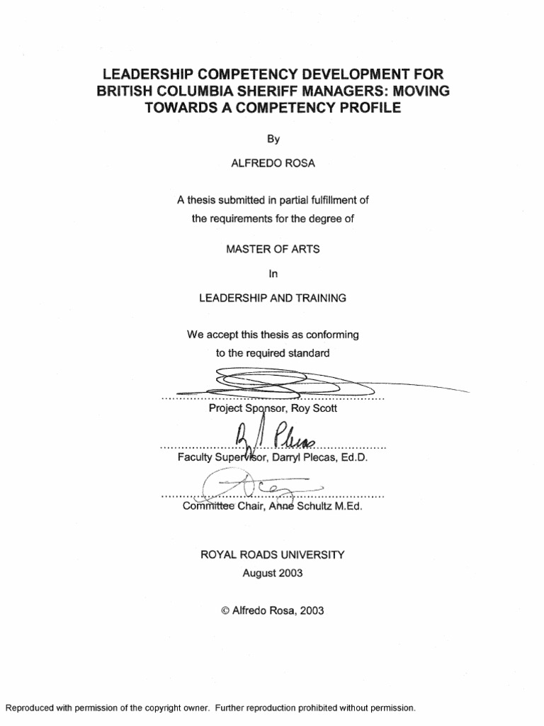Leadership Competency Development For British Columbia Sheriff Managers ...
