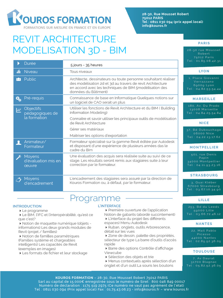 Formation Revit Architecture et BIM | PDF | Building information ...