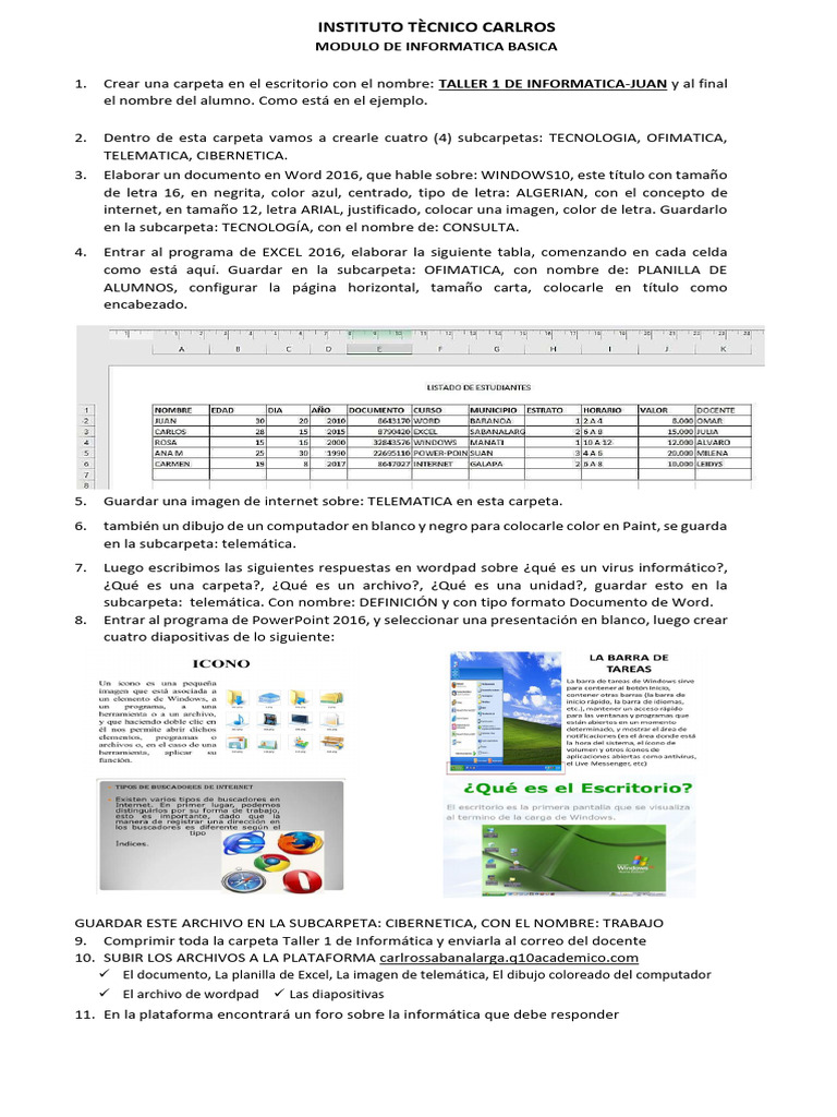 Actividades de Informática Básica | PDF | Archivo de computadora ...