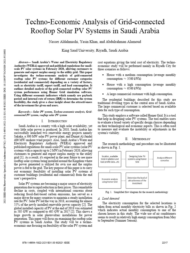 Rooftop Solar PV Feasibility in Saudi Arabia | PDF | Photovoltaics ...