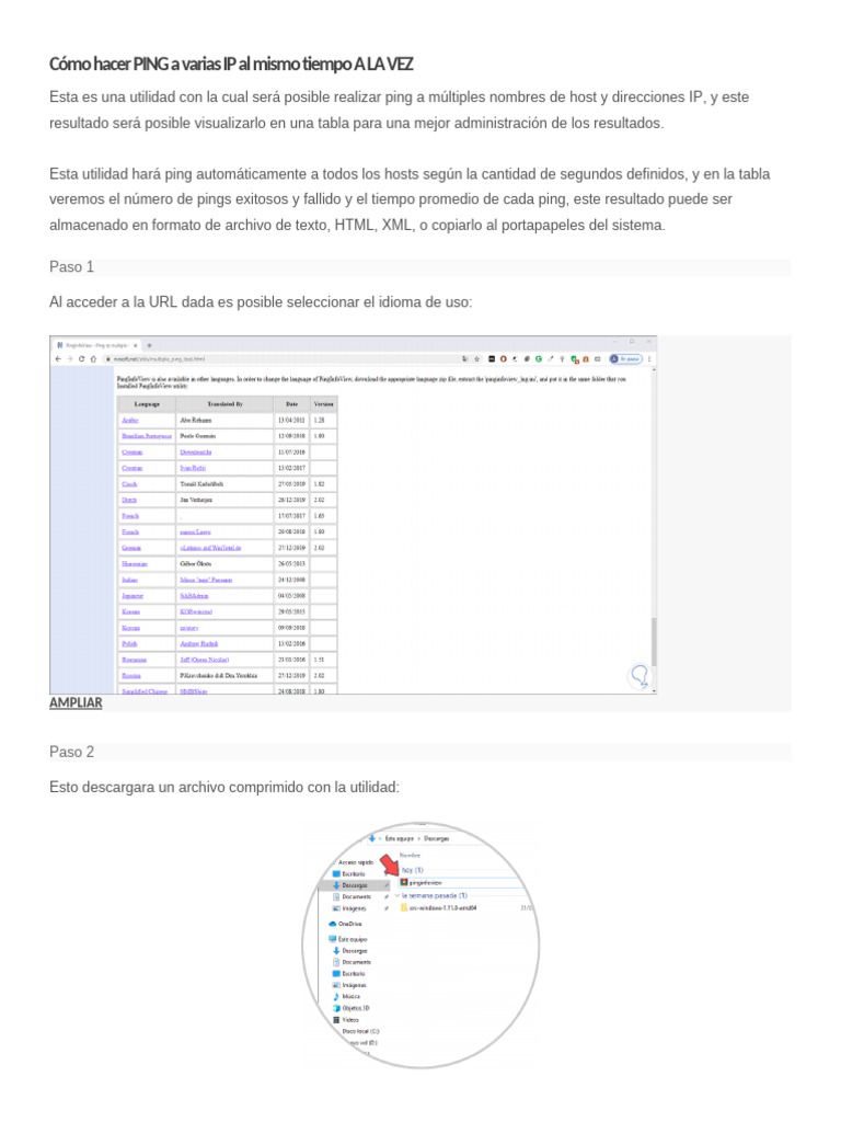 Ping Múltiple a Varias IPs Simultáneamente | PDF