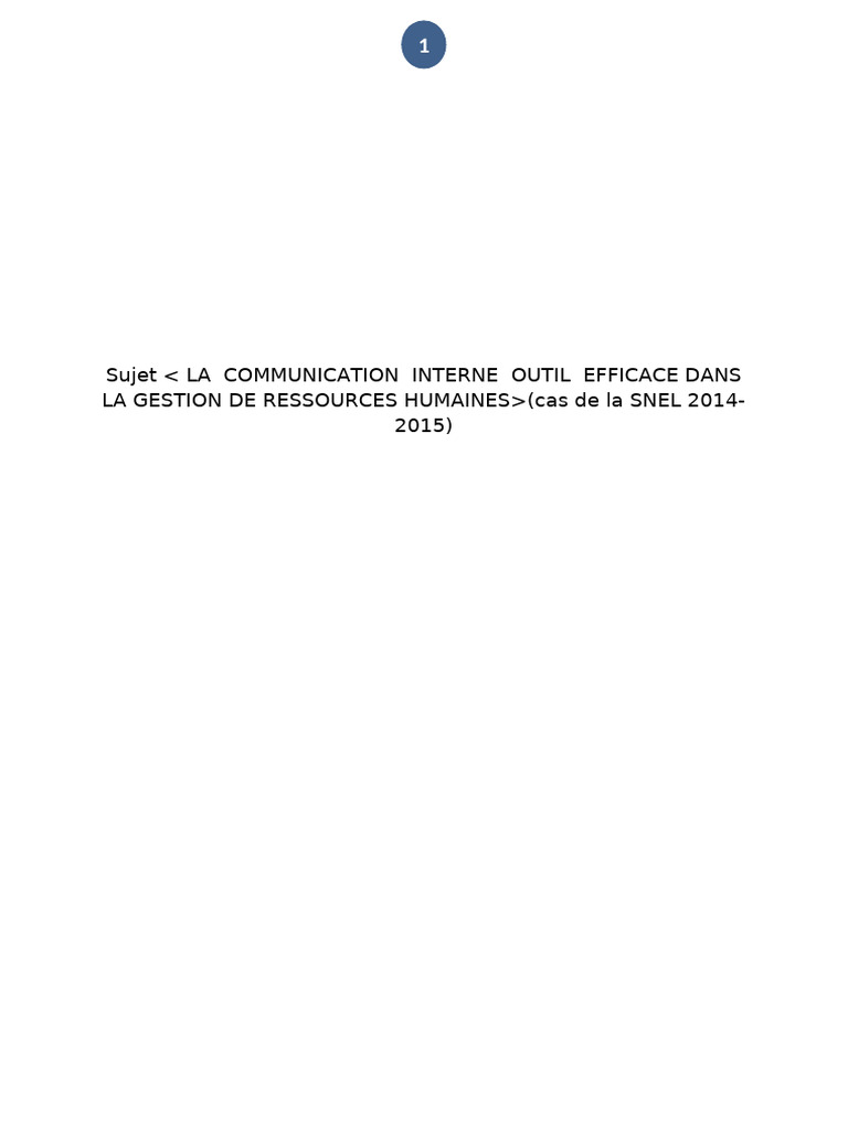 Communication interne à la SNEL : enjeux et efficacité | PDF | Gestion ...