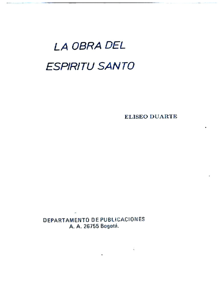Libro La Obra Del Espiritu Santo | PDF