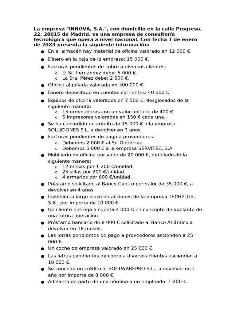 Ejercicio Final | PDF | Negocios | Finanzas y dinero