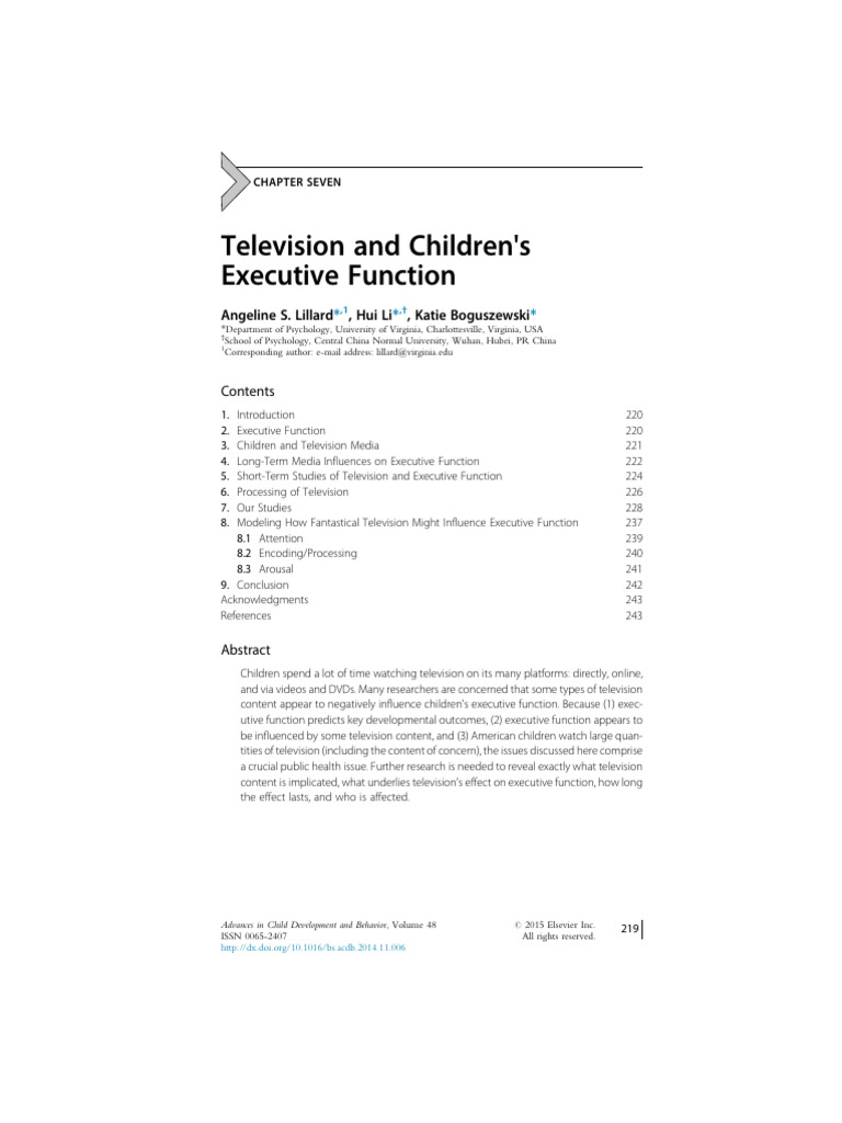 Television - and - Childrens Executive Functionpdf | PDF | Executive ...