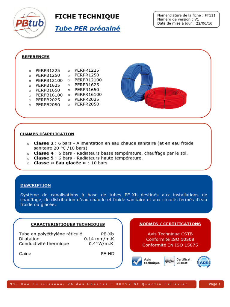 Tube multicouche prégainé rouge - SOMATHERM FOR YOU - 16 - 100m