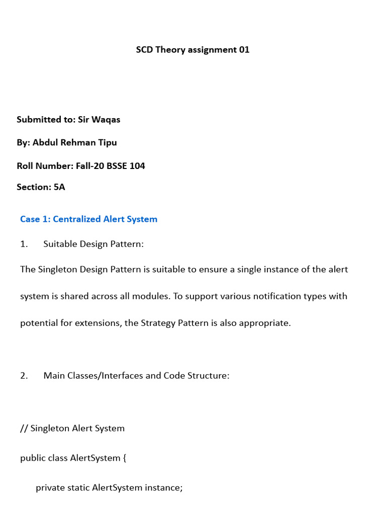 Design Patterns in Software Systems | PDF | Class (Computer Programming ...