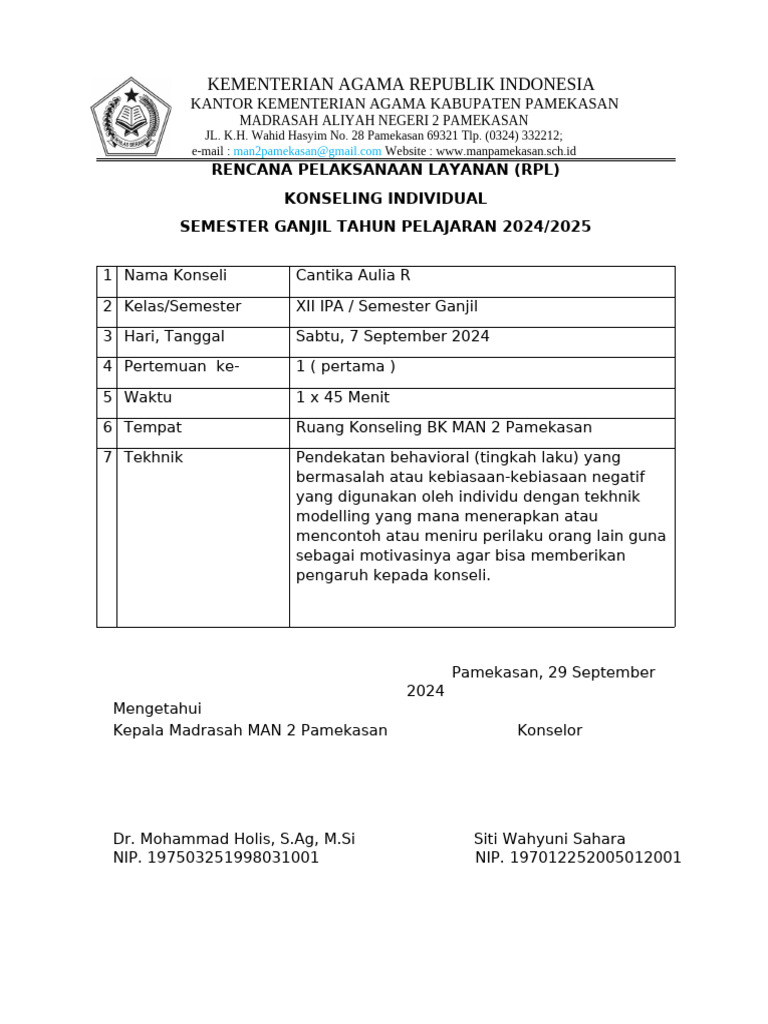 RPL Konseling Individu.. | PDF | Karier & Perkembangan