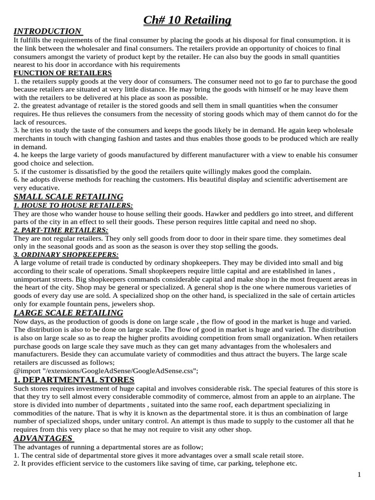 10 Retail Trade | PDF | Retail | Goods
