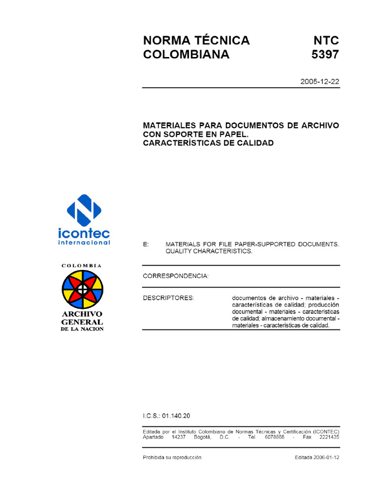 NTC 5397 de 2005 | PDF