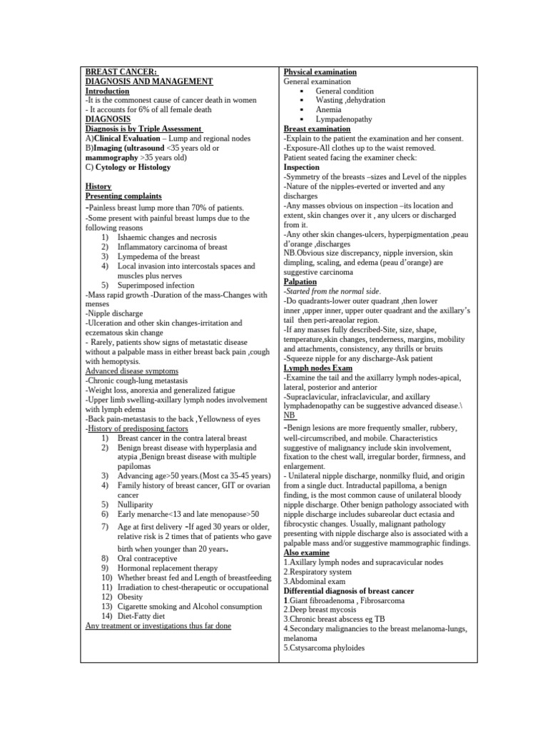 Breast Cancer Diagnosis and Ultrasound Guide | PDF | Breast Cancer | Biopsy