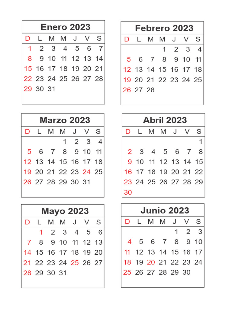 Calendario Semestral | PDF