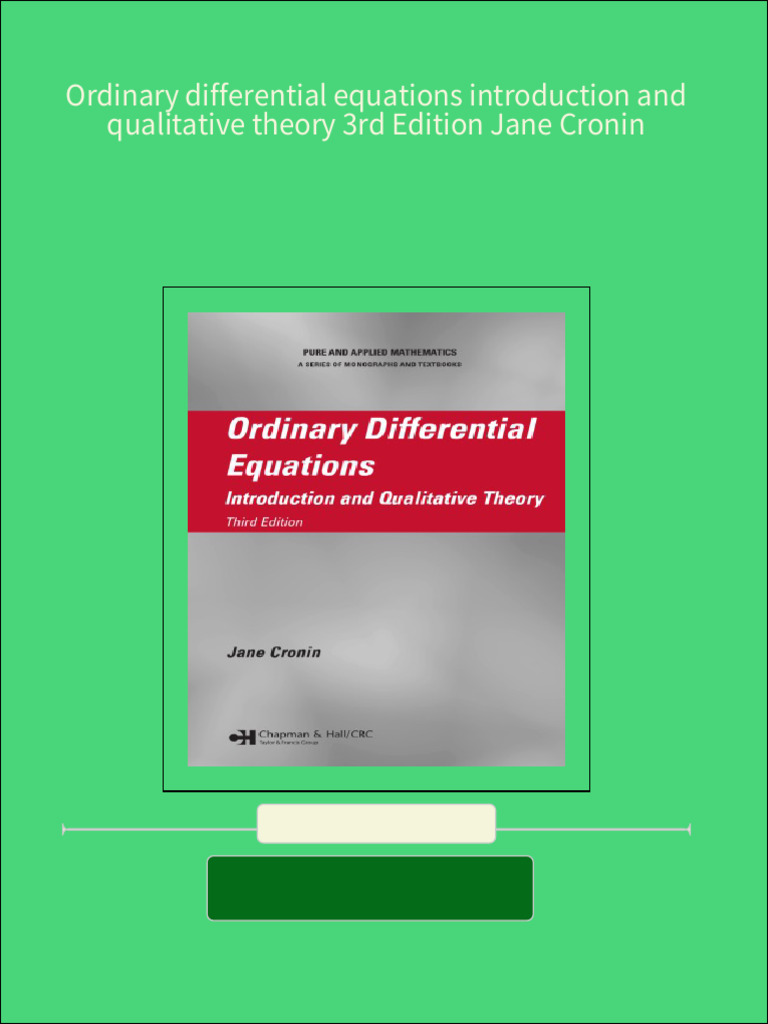 (FREE PDF Sample) Ordinary Differential Equations Introduction and ...
