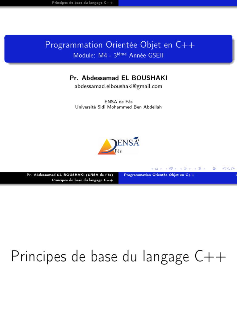 Introduction au langage C++ et POO | PDF | C ++ | Pointeur (programmation)