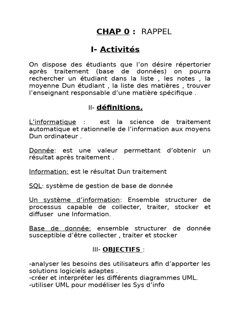 Cours UML | PDF | Langage de Modélisation Unifié | Données