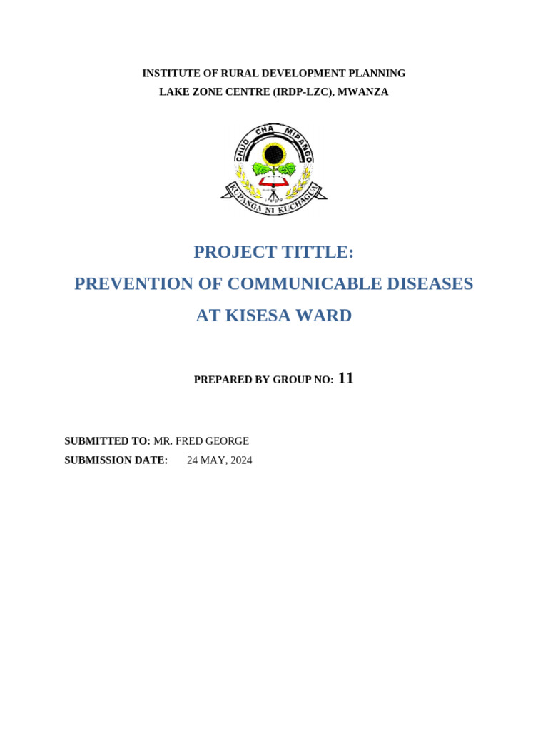 HEALTH PROJECT PLAN- | PDF | Preventive Healthcare | Infection