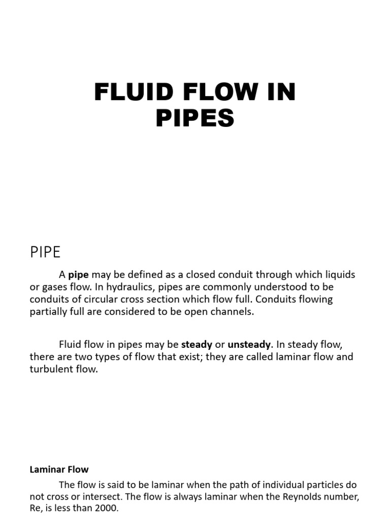 Fluid Flow Types and Head Loss in Pipes | PDF | Reynolds Number | Fluid ...