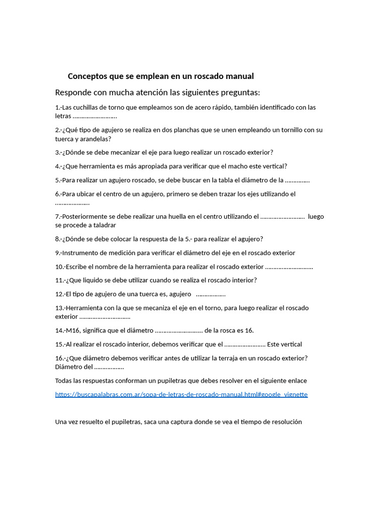 Repasando El Roscado Manual | PDF