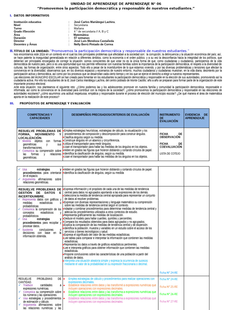 Unidad de Aprendizaje de Aprendizaje N | PDF | Estadísticas | Probabilidad