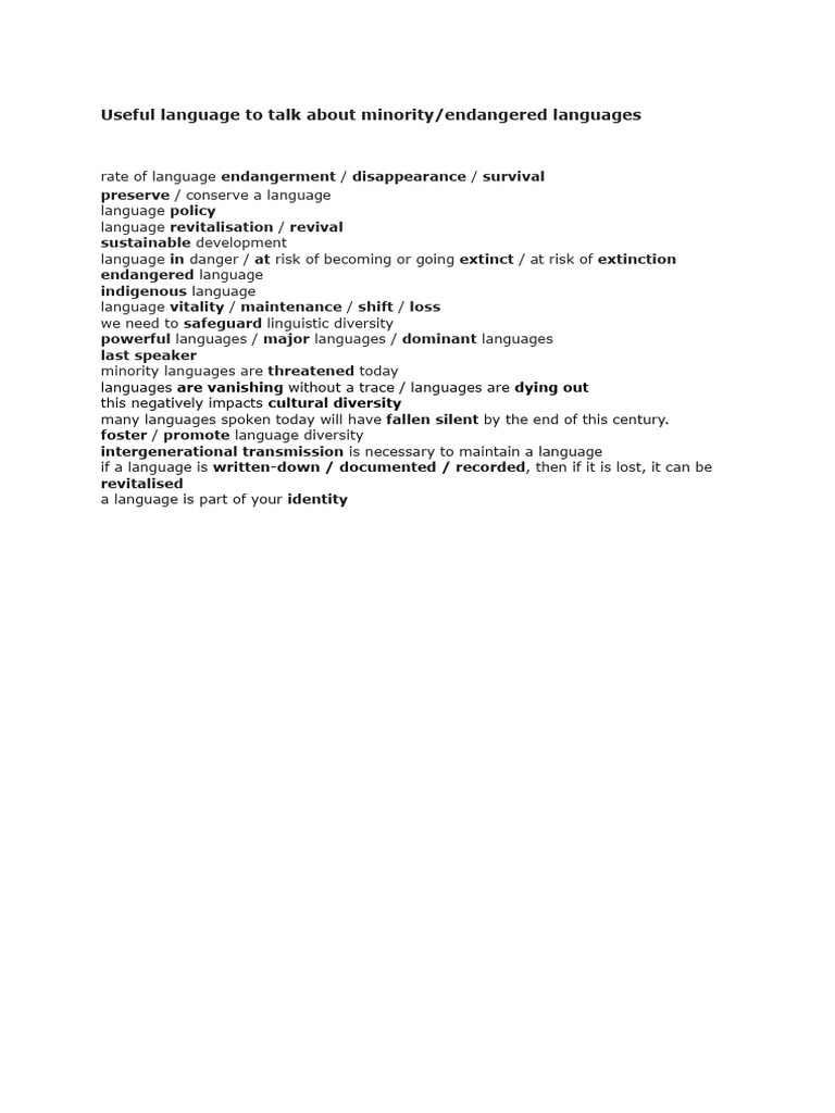Endangered Language Preservation Guide | PDF