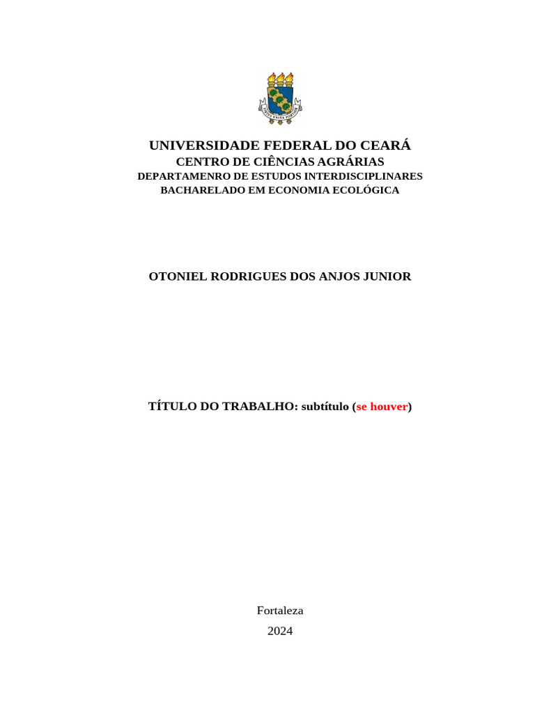 Modelo TCC UFC 2024 | PDF | Teoria | Citação