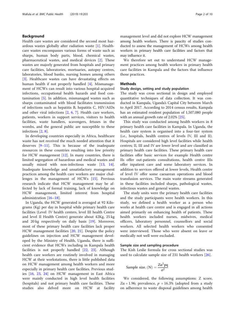 Waste Management in Uganda | PDF | Health Professional | Health Care