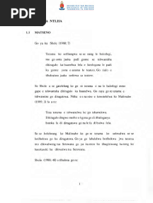 Se Se Jeleng Rre Notes and Explanation