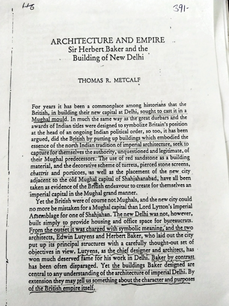 Herbert Baker's Imperial Architecture in Delhi | PDF