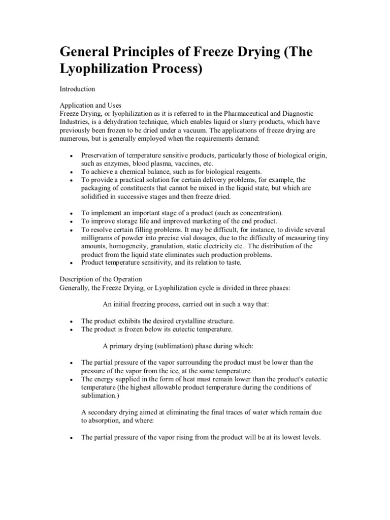 General Principles of Freeze Drying | PDF