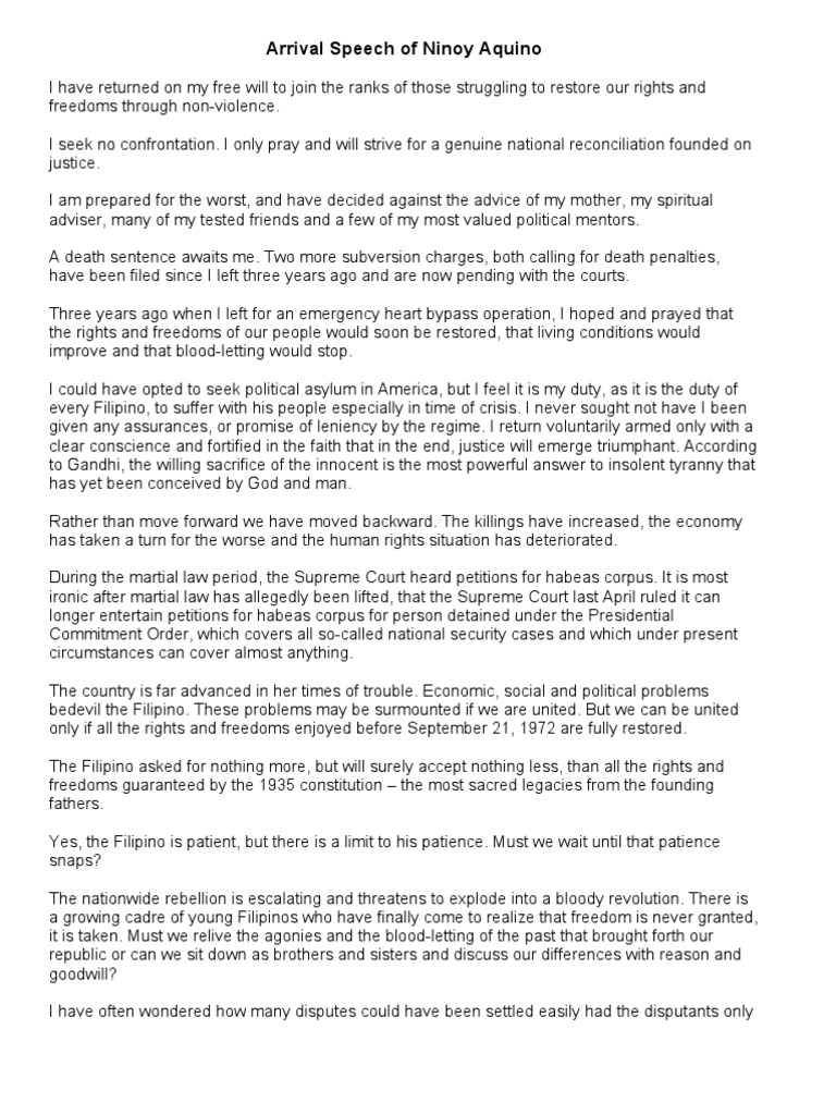 Arrival speech of ninoy aquino 49660 07 image