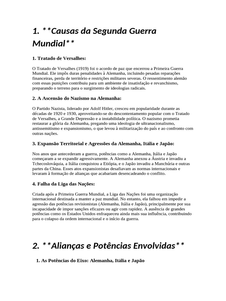 Causas e Consequências da Segunda Guerra | PDF | Aliados da Segunda ...