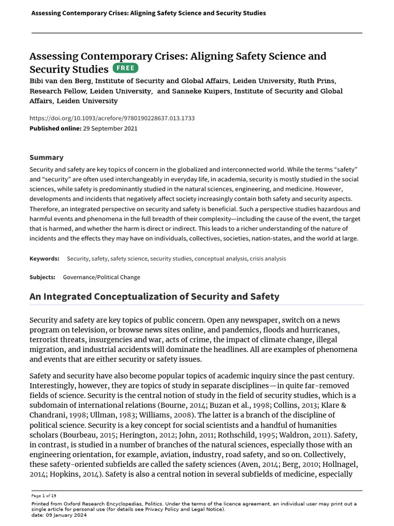 Integrating Safety and Security Studies | PDF | Computer Security ...