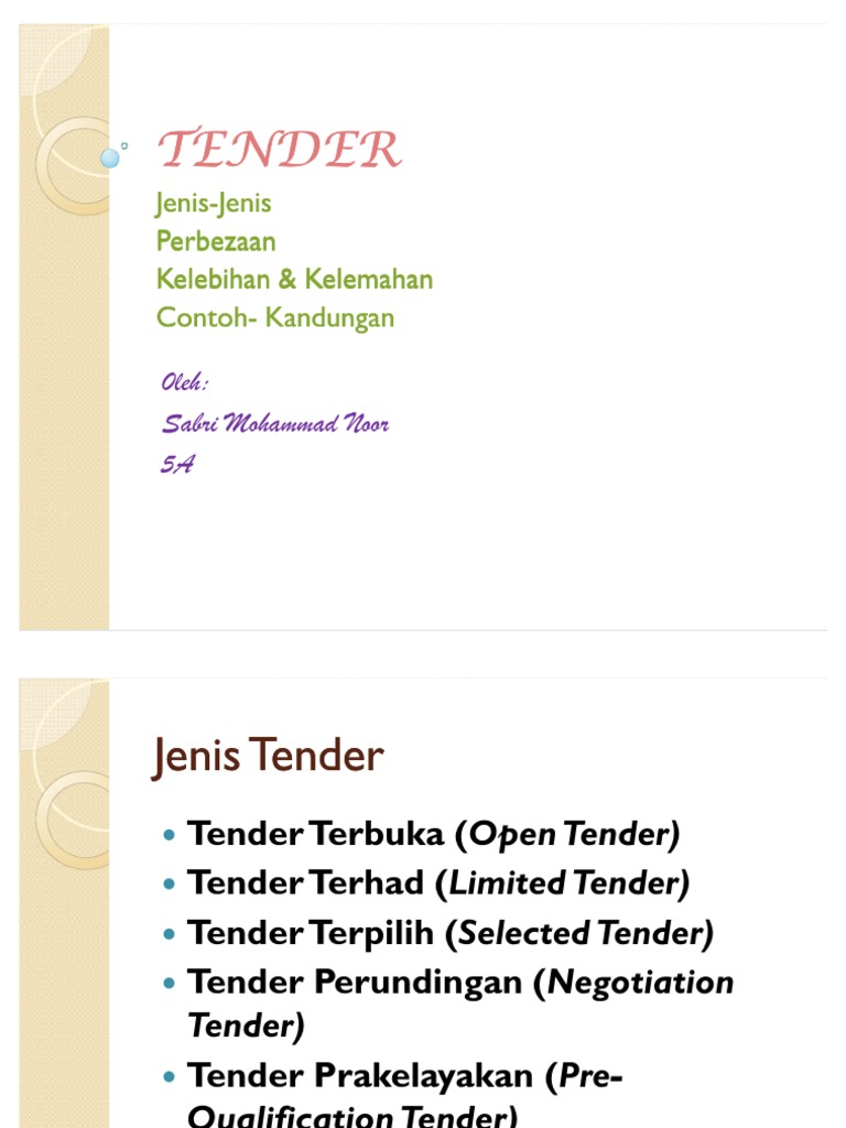Tender