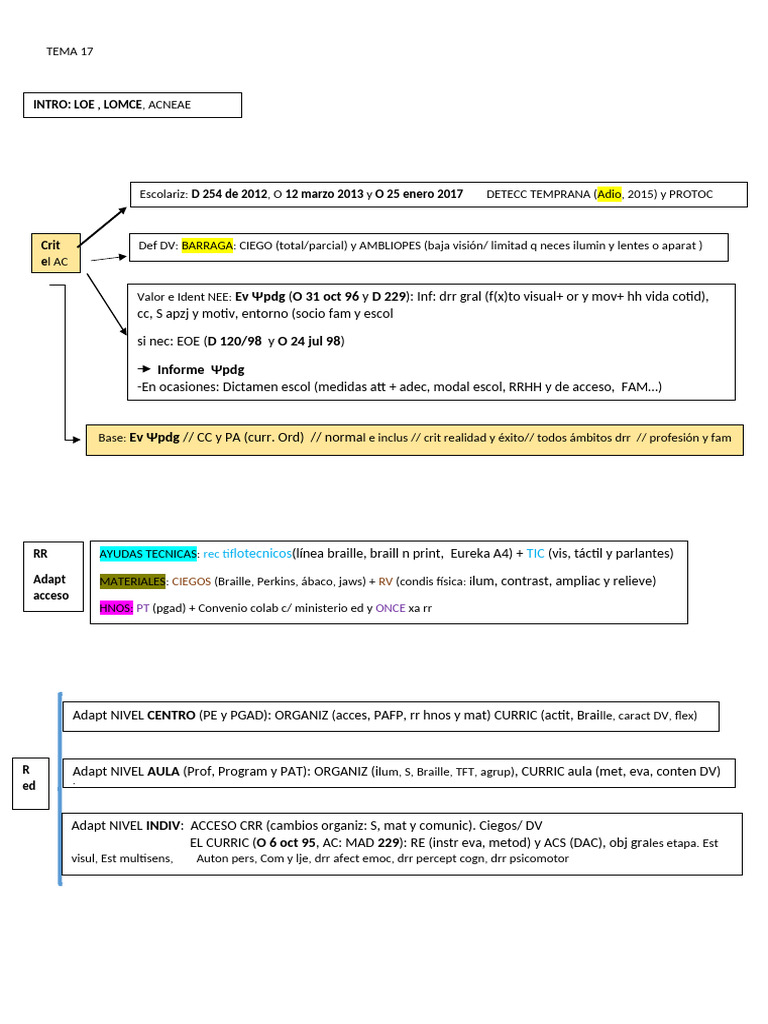 Adaptaciones Educativas para NEE Visual | PDF