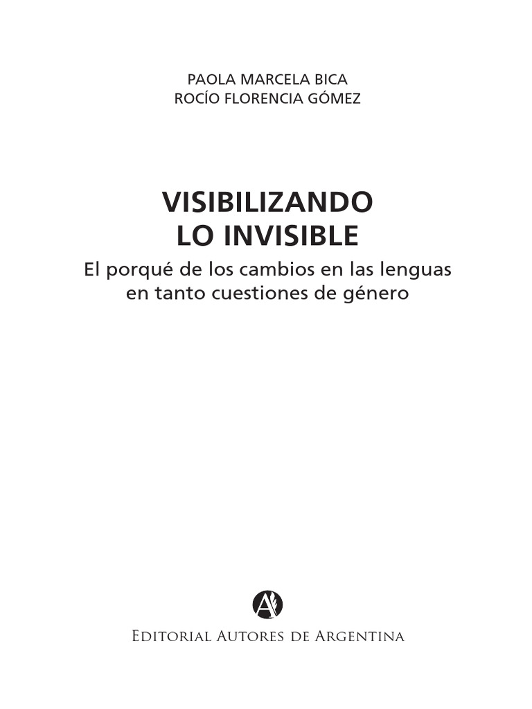 Visibilizando Lo Invisible El Porque de | PDF | Género gramatical ...