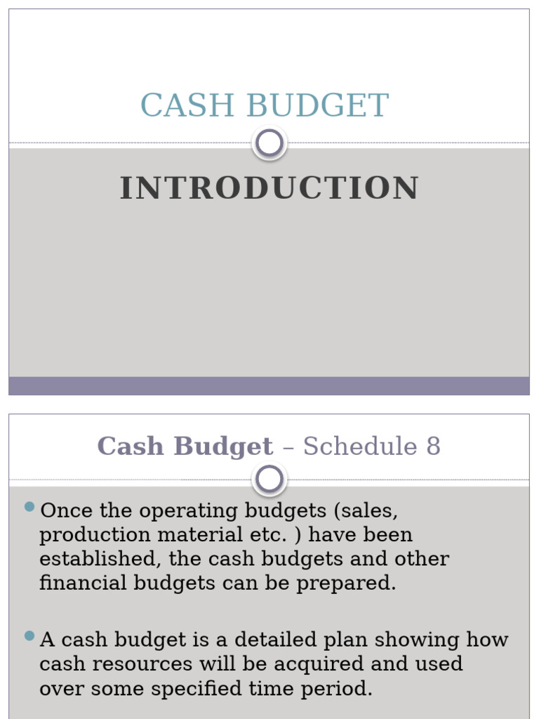 Cash Budget Preparation Guide | PDF | Budget | Debt