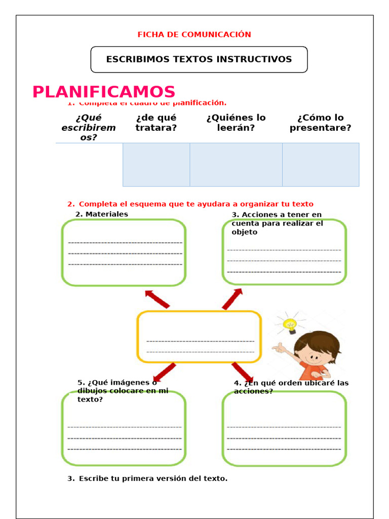 Guía para Escribir Textos Instructivos | PDF | Artes del Lenguaje y ...