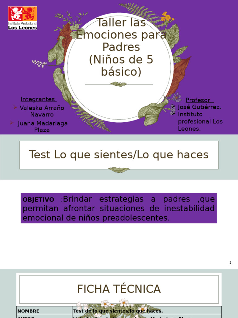 Taller Emocional Padres | PDF | Las emociones | Temor