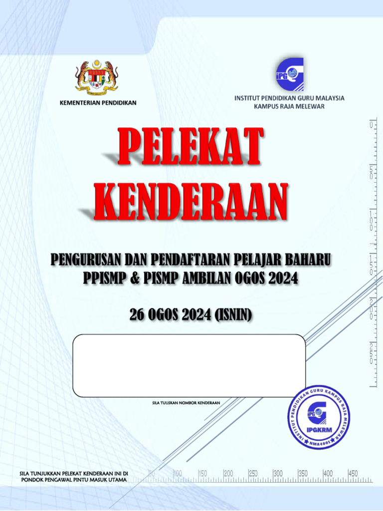 Pelekat Kenderaan Masuk | PDF