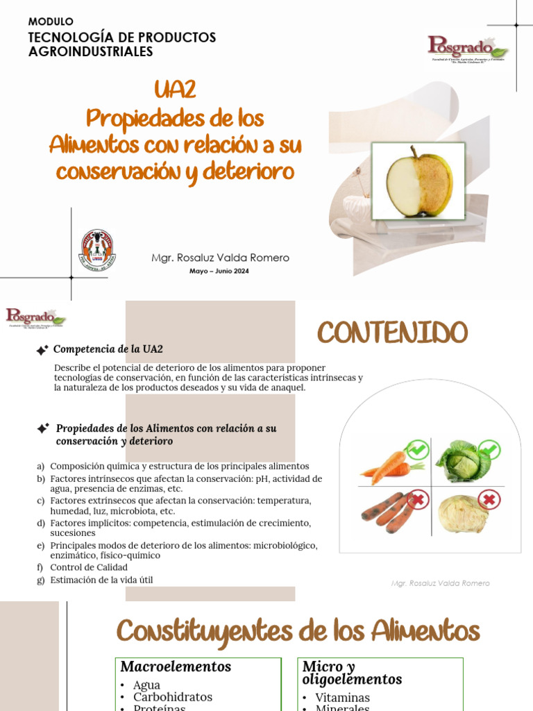 Factores de Deterioro en Alimentos | PDF | Alimentos | Ph