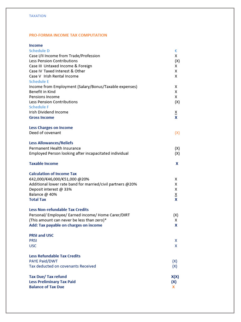 Proforma income tax computation 2 pdf