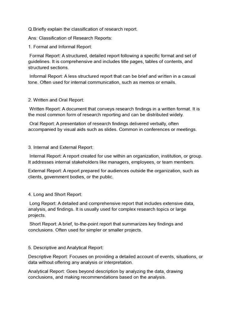 Classification of Research Report | PDF | Career & Growth | Business