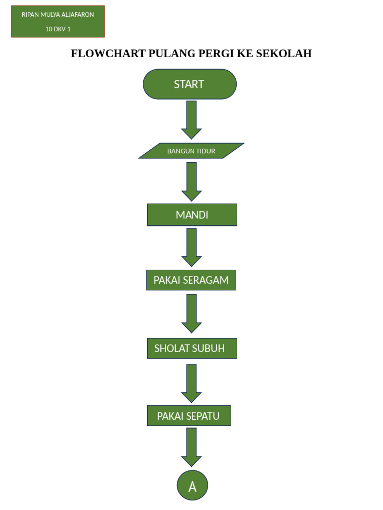 Flowchart Pulang Pergi Ke Sekolah | PDF