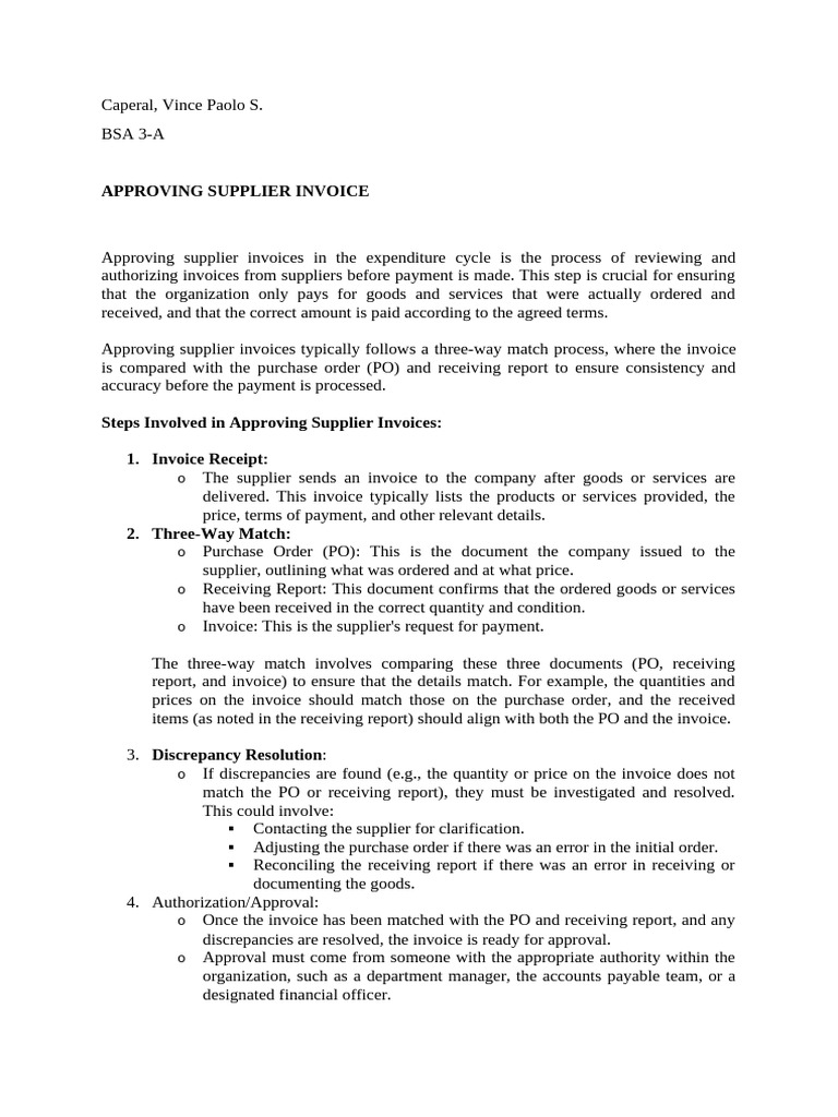 Supplier Invoice Approval Process Guide | PDF | Accounts Payable | Receipt