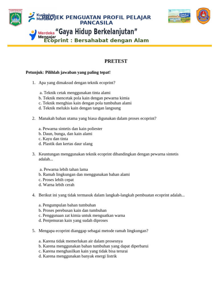 Soal Pretes | PDF | Sains & Matematika