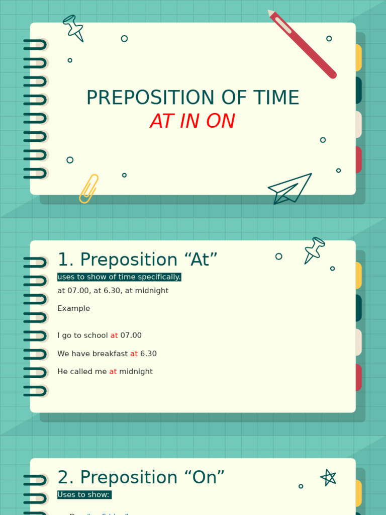 Preposition of Time | PDF