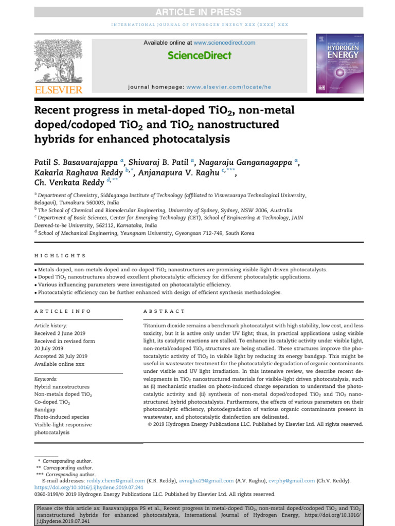 Enhanced Photocatalysis with Doped TiO2 | PDF | Titanium Dioxide ...