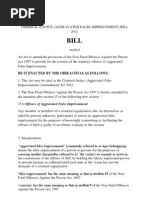 Criminal Justice (Aggravated False Imprisonment) Bill 2012