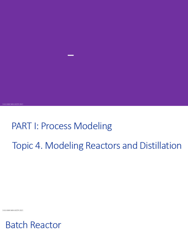 Modeling, Simulation and Optimisation For Chemical Engineering | PDF ...